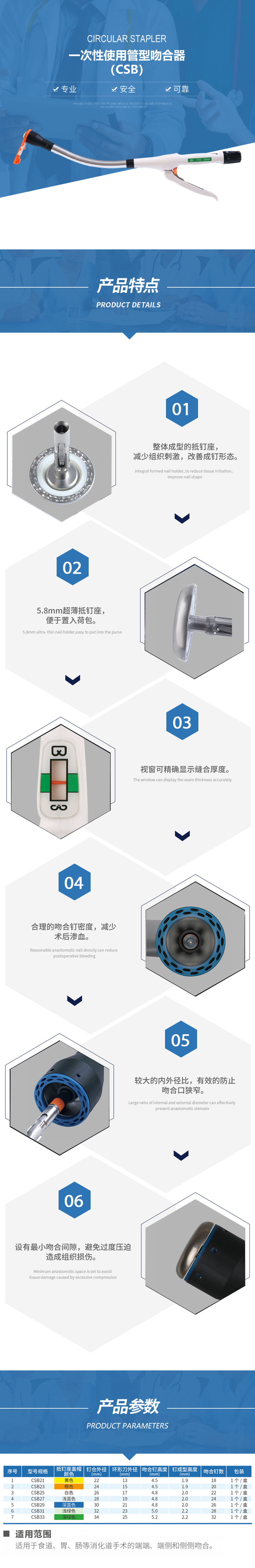 一次性使用管型吻合器CSB5