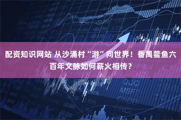 配资知识网站 从沙涌村“游”向世界！番禺鳌鱼六百年文脉如何薪火相传？