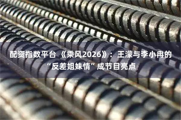 配资指数平台 《乘风2026》：王濛与李小冉的“反差姐妹情”成节目亮点